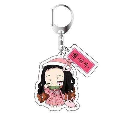 China Hot Selling Anime Animation Cartoon Cute Demon Slayer Acrylic Key Ring Key Chain for sale