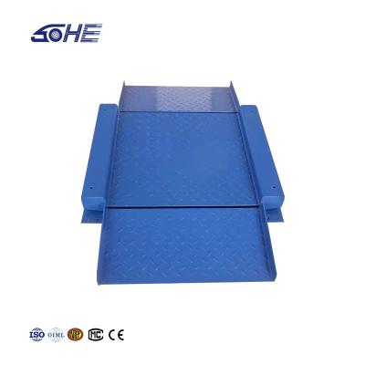 China Industrial Carbon Steel Platform Scale 1.5m x 1.5m Ultra Low with Double Folded Ramp for sale