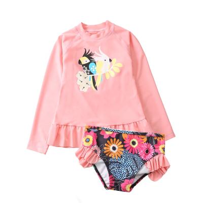 China Kids Girls Swimwear Bikini Breathable Fashion Long Sleeve Little Girl Swimsuit for sale