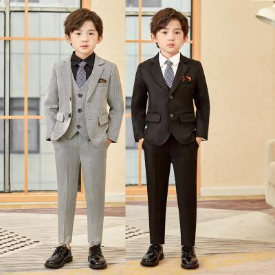 China Spring Autumn Korean Style Boys Formal Dress Up Set Boys Birthday Party Hosting Performance Suits With Coat+Vest+Pants+Shirt+Tie for sale