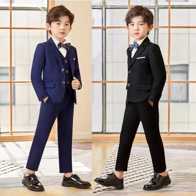 China 5 Piece Formal Boys Suits Formal Dresses For Wedding New Host Piano Speech Suits With Coat+Vest+Pants+Shirt+Tie+Corsage for sale