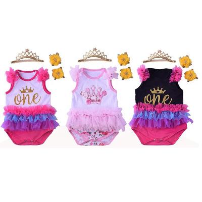 China 2020 Cute Flower Fashion Cotton Baby Tutu Dress Cute Formal Romper Summer Breathable Eco-Friendly for sale