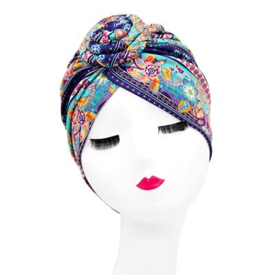 China Sustainable Europe and the United States Fashion Retro Scarf Vortex Cap Popular African Manual Flower Hat Bohemian Hat for sale