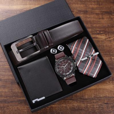 China Temperament quartz anti-theft watch + BELT + wallet + cuff + casual and soft link (5pcs/set) for sale