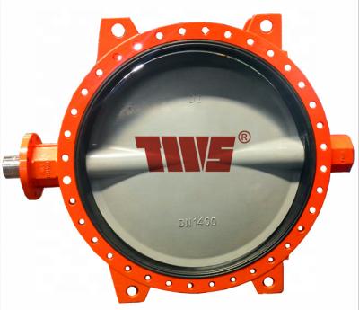 China PN10 DN1800 Industrial U-section Flange Connection Double Short Butterfly Valve Length for sale