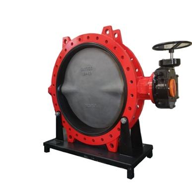 China DN600 General Ductile Iron Material U Type Soft Flanged Butterfly Valve Seated With Worm Gear ANSI CL150 Applied To Water Treatment for sale