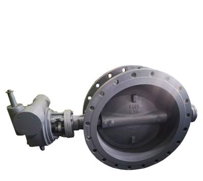 China General WCB eccentric flanged butterfly valve DN500 with worm gear ready to install electric actuator for sale