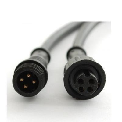 China 18AWG Power Wire Gauge Plug 4 Pin Waterproof Male Female Connector Cable For RGB LED Strip With Rubber for sale