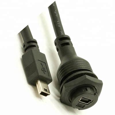 China Wire To Board Waterproof WP-USB Type B 1m 3ft Mini USB Extension Cable for sale