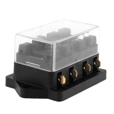 China ATO Medium Blade Fuse 4 Way Fuse Box Block Fuse Holder Boxcar Vehicle Circuit 12V24V/32V/48V Automotive Blade for sale