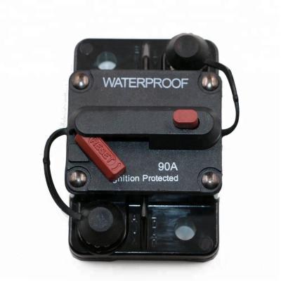 China 90 Amp Surface-Mount Circuit Breakers with Manual Reset, 12V- 48V DC, (90A) Waterproof 3000Amp @ 30VDC. for sale