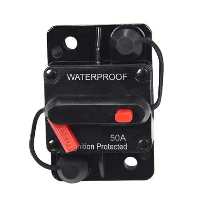 China 50 Amp automatic circuit breaker fishing with manual reset, 12V- 48V DC, waterproof (50A) 3000Amp @ 30VDC. for sale