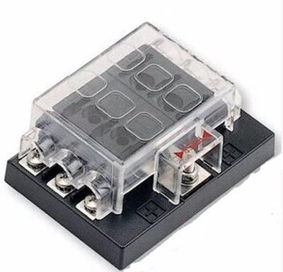 China ATO Blade Fuse 6 Way Blade Fuse Box Holder for Marine RV Auto Boat 12v/24v for sale