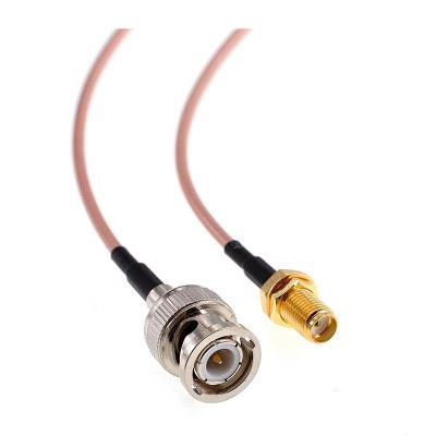 China Nickel Plated Body And Gold Plated Custom Brass Contacts SMA Female To BNC Male RF Coaxial Cable RG316 Coax Cable 15cm 6inch for sale