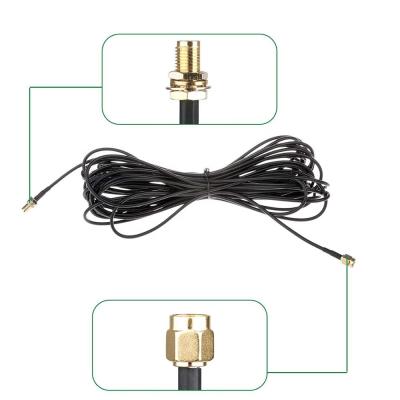 China PVC 3M (10FT) SMA Male to Female Wifi Antenna Connector Extension Cable RG174 (RG174-3M-NQ) Black for sale