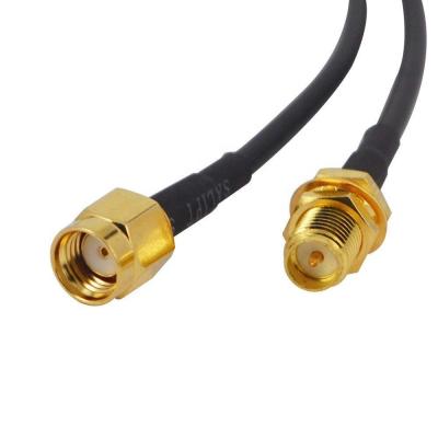 China PVC 3m (10FT) RP-SMA Male to Female Wifi Antenna Connector Extension Cable Black (RG174-3M-N) for sale