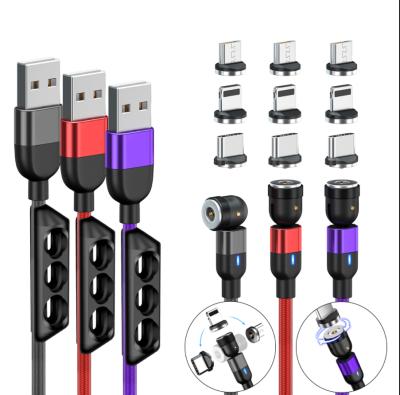 China MP3/MP4 Player 3 in 1 Greenport 540 Degree Magnet Straight USB Cable L-shape Magnetic Celular Private Model USB Cable for sale