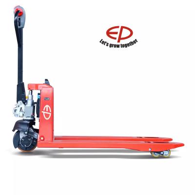 China Hotels PE 1.5T Lithium Ion Semi Li-ion Electric Pallet Truck With New Design Tiller Head HPL152 for sale