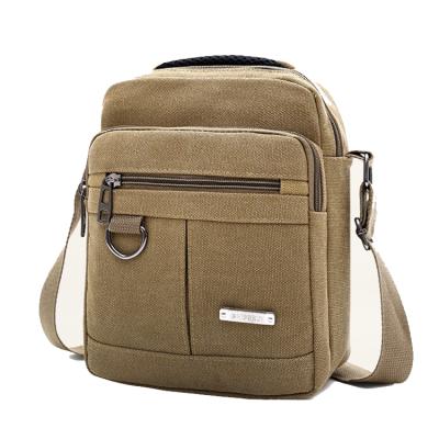 China Men's Canvas Shoulder Bag Men Canvas Small Casual Sling Bag Canvas Cross Messenger Bag for sale