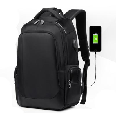 China Large USB 17 Size White Waterproof Black Polyester Waterproof Student Laptop Backpack for sale