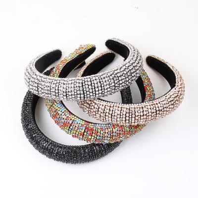 China Designer Rhinestone Hair Bands Head Bands Luxury Bling Diamond Headband Rhinestone Designer Rhinestone Hair Bands for sale