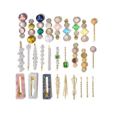 China Fashion Hair Accessories Macaron Hair Clips Women Girls Acrylic Pearl Hair Pin for sale