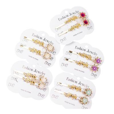 China Fashion Hair Accessories Metal Hair Clip Set Popular INS Pearl Hair Barrette Customized Sizes for sale