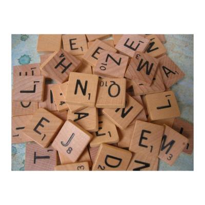 China Vintage Good Quality Wooden Alphabet Game Tile 18X20X4.5 for sale