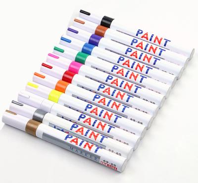 China Oil Based Tire Graffiti Scribble Marker Pen Water Proof Color Ceramic Glass Wood Vivid Oil Based Paint Marker for sale