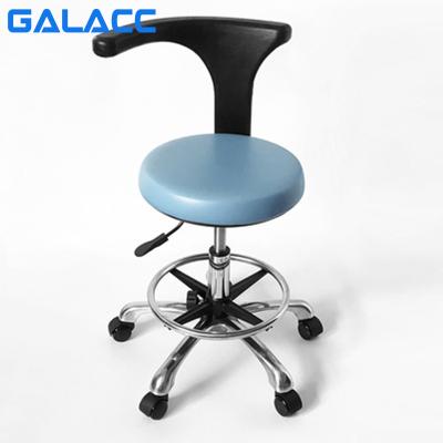 China Factory PU Swivel Workstation Soft Industrial Polyurethane Metal Plastic Mobile Dental Chair with Footrest for sale