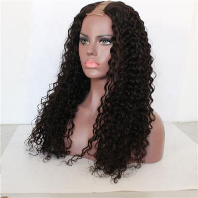 China Excellent Quality Curly Curly Curly Color U Part Human Hair Long Wig for sale