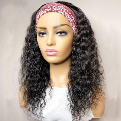 China Loose Deep Wave Hair Peruvian Hair Wigs Curly Headband Wigs For Women for sale