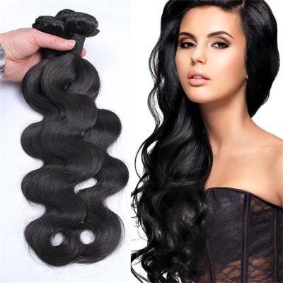 China Factory Price Body Wave Hair Extension 100% Natural Virgin Hair Black Hair Weave For Women for sale