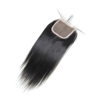 China 4*4 Natural Black Silky Straight Closure 100% Virgin Hair Silky Straight Closure for sale