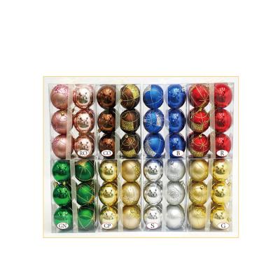 China 2022 New Design Plastic Ornament Baubles Christmas Tree Decoration Balls Hand Painted Set for sale