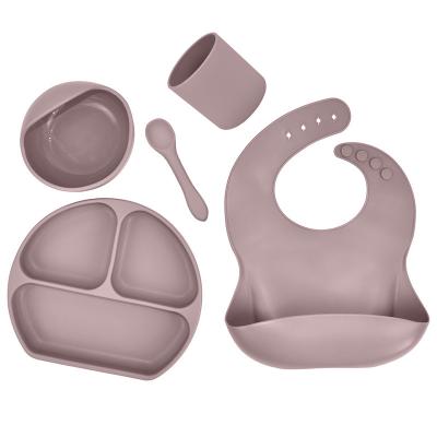 China Soft Silicone Baby Suction Baby Bowls and Dish Place Mats Non Slip Toddler Feeding Set Kids Place Mats with Included Spoons for sale