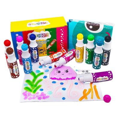 China Best Selling Educational Plastic Toys DIY Dot Marker Non-Toxic Gel Washable Erasable Pen Art Materials 12 Colors Kids Custom Marker for sale