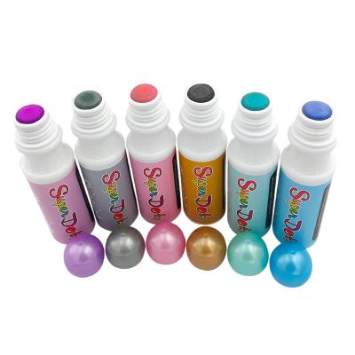 China Plastic Paint Bottle For Kids Activity Sets 60ml Color Ink Hot Sale Amazon New Arrive Glitter Colors Educational Drawing Markers 18mm for sale