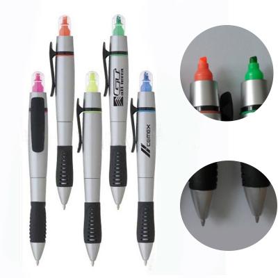 China Hot Selling Dual Head Ballpoint Pen Multifunction Promotional Highlighter Bar Multifunctional Head Marker Double Pens for sale