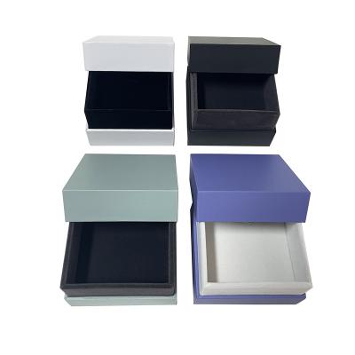 China Luxury Jewelry Box Gray Bracelet Jewelry Storage Box Paper Ring White Lamp Luxury Lights Bulb Wholesale Leatherette Packaging for sale