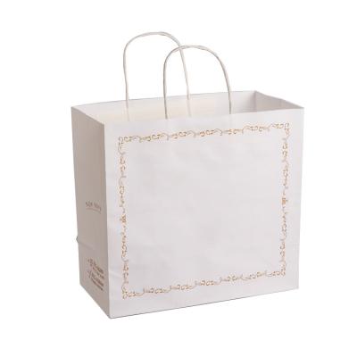 China Wholesale Recyclable Custom Kraft Gift Craft Shopping Paper Bags With Handle Burger Paper Bag With Handles for sale