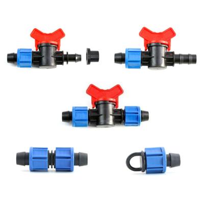 China Agricultural Farmland Irrigation System Agricultural Pipe Valves Kit 16 mm Drip Irrigation System Drip Tape Fittings Connectors for sale