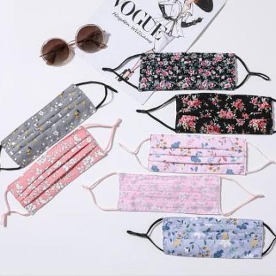 China 2020 hot sale cotton reusable cotton face maskes summer party adjustable washable breathable reusable face maskes floral for sale