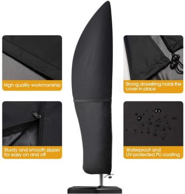 China Factory Custom Oxford Black Waterproof Umbrella Cover Patio Outdoor Garden Waterproof Parasol Cover for sale