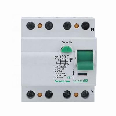 China R1 3 Phase 4 Pole Residual Current Earth Leakage Circuit Breaker R1-100 for sale