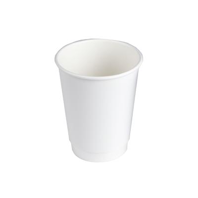 China Custom White Double Wall Paper Cup Disposable Coffee Cup Biodegradable for sale