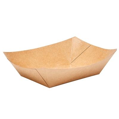 China Food Grade Biodegradable Kraft Paper Disposable Boxes Water Proof Boat Lunch Boxes for sale