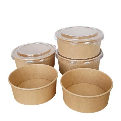 China Biodegradable Disposable Takeout Packaging Box With Lid Kraft Paper Bowl Environmental Friendly Food Grade Paper Customized 3-5 Days for sale