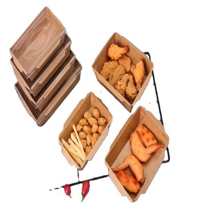 China Biodegradable Biodegradable Paper Box With Lid Plastic Lunch Box Wrapping Paper For Catering And Party Takeaways for sale