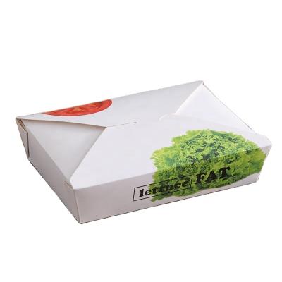 China Meal Disposable Disposable Paper Boxes Kraft Paper Salad Box 900ml Box For Easy Take Out for sale